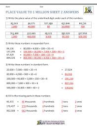 Place Value To 1 Million Sheet 2 Answers In 2020 Place Value Worksheets Place Values Standard Form Math