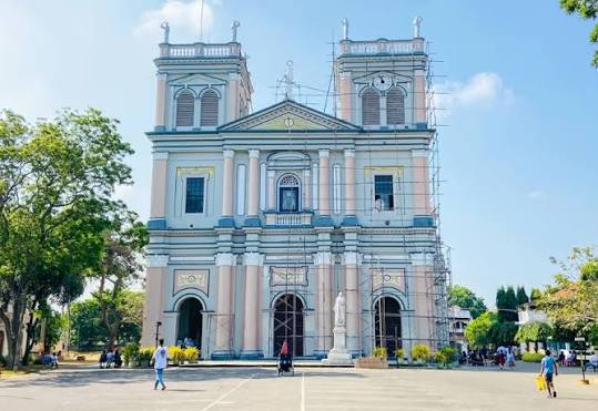 St. Mary's Church Negombo 1874 Roman Catholic painted ceiling murals colonial architecture Sri Lanka