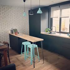 Pied De Table 3 Tiges 90cm Hairpin Legs La Fabrique Des Pieds Table Haute Cuisine Plan De Travail Cuisine Table Bar Cuisine