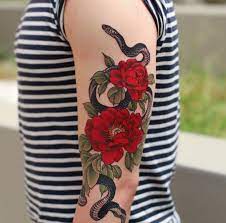Snake Tattoo Snake Tattoo Flower Tattoo Tattoos