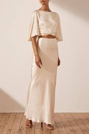 La Lune Bias Maxi Skirt Cream Silk Maxi Skirt Maxi Skirt Satin Skirt