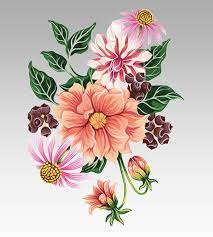Flowers On Behance Flower Drawing Design Beautiful Flower Drawings Abstract Flower Art