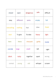 This is a growing collection of free printables for preschoolers, designed for ages approximately 3. Opposites Memory Game English Esl Worksheets For Distance Learning And Physical Classrooms
