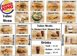 Burger King Money Menu Math Burger King Math Binder Visual Recipes