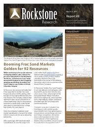 Booming Frac Sand Markets Golden For 92 Resources