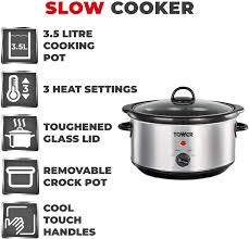 One, your meats will look nicer when they come out, and two, searing produces all kinds of fabulous flavors as the high heat interacts. Stainless Steel Tower T16039 Slow Cooker With 3 Heat Settings And Removable Dishwasher Safe Crock Pot