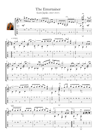 The Entertainer Guitar Score Download Guitar Sheet Music Guitar Solo Guitar Tabs Songs