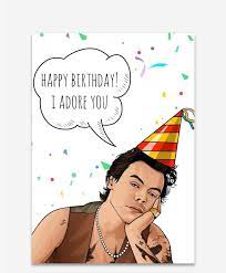 Harry styles one direction edits happy birthday harry my. Tarjeta De Cumpleanos De Harry Styles Harry Styles Tarjeta Etsy In 2021 Harry Styles Birthday Funny Birthday Cards One Direction Birthday