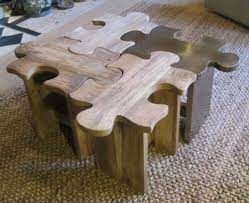 How To Build Puzzle Coffee Table Or Stool Decor Wood Diy Funky Furniture