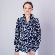 58,375 floral pattern shirt premium high res photos. Women S Shirt With A High Collar And Floral Pattern 11704 Willsoor