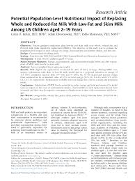 Adam pablo is on facebook. Potential Population Level Nutritional Impact Of Replacing Whole And Reduced Fat Milk With Low Fat And Skim Milk Among Us Children Aged 2 19 Years Topic Of Research Paper In Health Sciences Download Scholarly Article