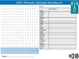 Each letter of the alphabet has a target word to increase understandability in spelling. Nato Phonetic Alphabet Wordsearch Sheet Starter Activity Keywords Language