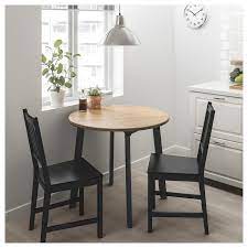If your kitchen's square footage leaves something to be desired, first of all—we get it. Gamlared Stefan Table And 2 Chairs Light Antique Stain Brown Black Ikea Dining Room Small Small Dining Table Small Kitchen Tables