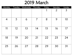 March 2019 Calendar Doc Calendar Template 2019 Calendar Blank Calendar Template