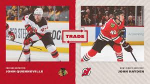 release blackhawks acquire john quenneville from new jersey