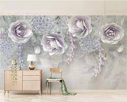 Bedroom ideas 2021 pinterest backgrounds purple flowers. Custom Wallpaper Photo Modern Purple 3d Embossed Flower Mural Living Room Bedroom Home Decor Background Wall 3d Wallpaper Wallpapers Aliexpress