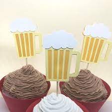Beer Mug Cupcake Toppers Co Ed Baby Shower Food Picks 21st Etsy 21st Birthday Party Decor Mug Cupcake Cupcake Toppers