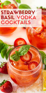 Strawberry Basil Vodka Cocktails In 2020 Citrus Cocktails Vodka Cocktails Cocktail Drinks Recipes