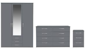 Bedroom storage you want your bedroom to be a space where you can retreat and totally unwind; Buy Argos Home Hallingford 3 Piece 3 Door Wardrobe Set Grey Bedroom Furniture Sets Argos