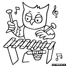 This drawing was made at internet users' disposal on 07 february 2106. Owl Xylophone Coloring Page Color Owl Xylophone Kindergarten Music Music Coloring Sheets Music Coloring