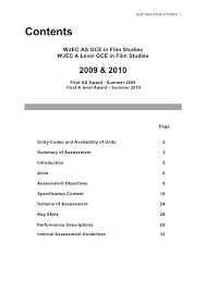 Wjec As 2 Film Studies Specification