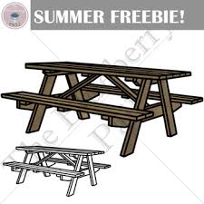 This Picnic Table Summer Graphic Is The 13th Of Many Free Clipart Pieces That Will Be Offered Throughout The Summer Each Will Only Be Available To Download For