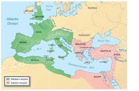 Map Of Western And Eastern Divisions Of Roman Empire Roman