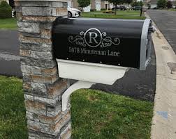 Stone mailbox post with a red. Mailbox Ideas Etsy