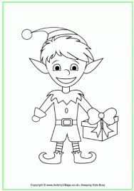 Children in carnival costumes christmas characters santa claus,squirrel, christmas night, snowman, elf outlined for coloring page. Christmas Elf Colouring Pages Printable Christmas Coloring Pages Christmas Elf Colouring Pages