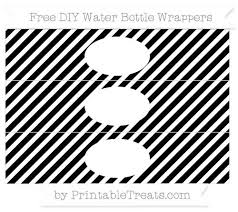 Black And White Label Template Free Free White And Black Diagonal Striped Diy Water Bottle Wrappers In 2020 Diy Water Bottle Bottle Wrappers Water Bottle Labels Template