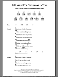 Carey All I Want For Christmas Is You Sheet Music For Guitar Chords Guitar Chords And Lyrics Guitar Chords Guitar Chords For Songs