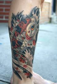 Calico Koi Calf Tattoo Japanese Koi Fish Tattoo Koi Tattoo Calf Tattoo