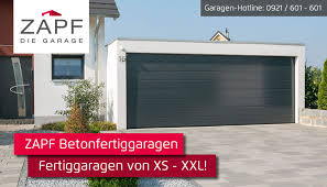 Die garagen bieten platz für ein wohnmobil oder wohnwagen, einen pkw plus abstellfläche oder als lagerraum. Zapf Fertiggaragen