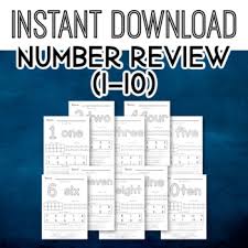 Printing numbers at a4 size. Numbers 1 10 Review Worksheets Teaching Resources Tpt