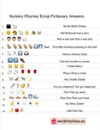 Free Printable Baby Shower Nursery Rhymes Emoji Quiz Answer Key Baby Shower Quiz Nursery Rhyme Baby Shower Game Nursery Rhyme Baby Shower