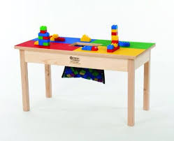 Lego Compatible Heavy Duty Wood Block Play Table Kids Table Chair Set Block Table Table Sizes