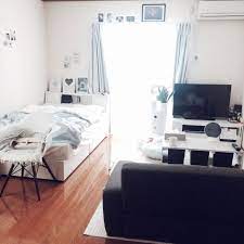 部屋全体 一人暮らし 1k ホワイト 観葉植物 などのインテリア実例 2017 10 21 10 38 46 roomclip ルームクリップ 8畳 インテリア インテリア レイアウト 部屋