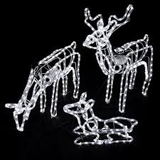 Don't forget to add reindeers to your christmas display! Werchristmas Pre Lit Large 3d Animated Reindeer And Sleigh Christmas Silhouette Light White Get Ahead Christmas
