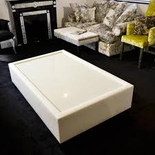 This is a leather coffee table unlike anything else. Bespoke Puro Buttercup Fabric Glass Coffee Table F D Interiors Ltd