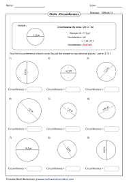 Circumference And Area Of Circle Worksheets