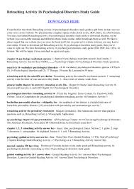 Psychological Disorders Worksheet Answers Kids Activities