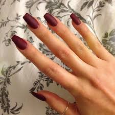Acrylic nails have been around for decades, but they've had a resurgence in recent years thanks to what are acrylic nails? Burgundy Is Beautiful Burgundy Acrylic Nails Maroon Nails Maroon Acrylic Nails