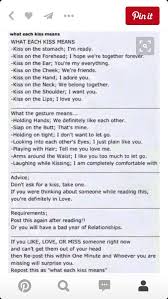 What Each Kiss Means Kiss Meaning Cute Quotes Relationship Quotes