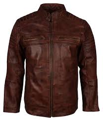 Men Cafe Racer Vintage Brown Biker Leather Jacket At Amazon Men S Clothing Store Moda Hombre Chamarras De Piel Atuendo Casual