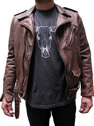 Schott Vintaged Fitted Men S Cowhide Leather Motorcycle Jacket Brown 626vnbrown Leather Jacket Men Jackets Leather Jacket