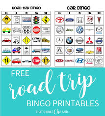 There are total of 8 bingo boards in this package, and a bingo calling card sheet. Road Trip Bingo Game Free Printable That S What Che Said