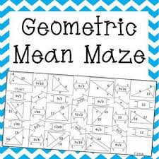 Geometric Mean Worksheet Maze Activity Geometric Mean Teaching Mathematics Geometry Worksheets