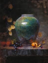 jeff legg viridian and citrus oil 16 x 12 still life art still life painting art painting