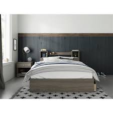 Once your bed size, wood type, and matching finish color are chosen, you will have the opportunity to browse the different features available. Nexera Storage Platform Bed Full Size Bark Grey 375444 Rona