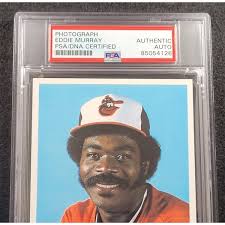 EDDIE MURRAY Signed BALTIMORE ORIOLES Team Postcard-HALL OF FAME-PSA